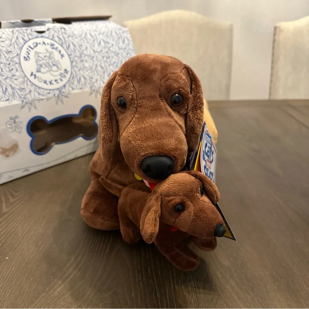 Build A Bear Dachshund Mommy 15in. Dog‎ & Puppy Bearemy Kennel Pals Plush NWT